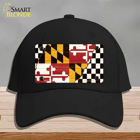 Maryland Racing Flag Novelty License Plate Hat Tag Cotton / Black