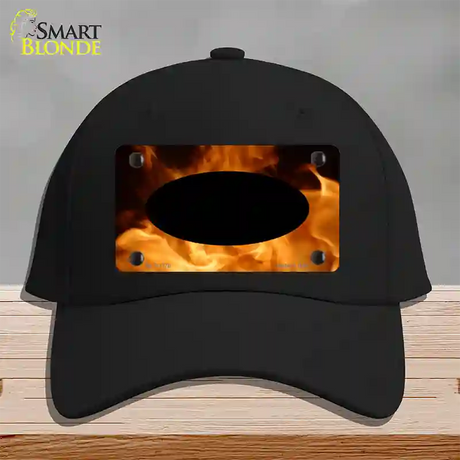 Real Flame With Black Center Oval Novelty License Plate Hat Cotton / Black