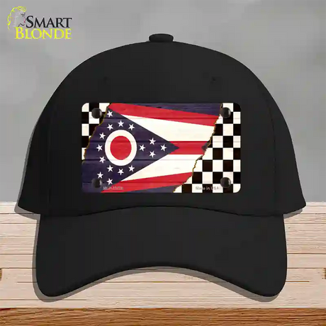 Ohio Racing Flag Novelty License Plate Hat Tag Cotton / Black