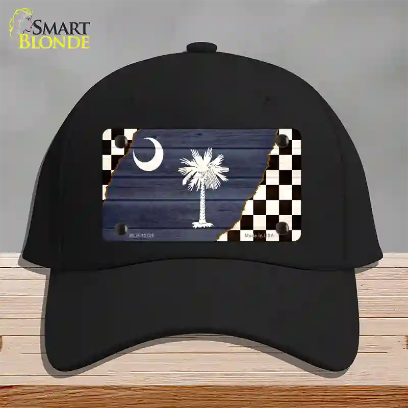 South Carolina Racing Flag Novelty License Plate Hat Tag Cotton / Black