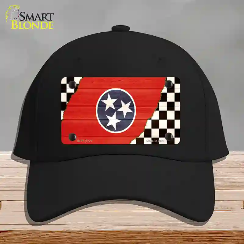 Tennessee Racing Flag Novelty License Plate Hat Tag Cotton / Black