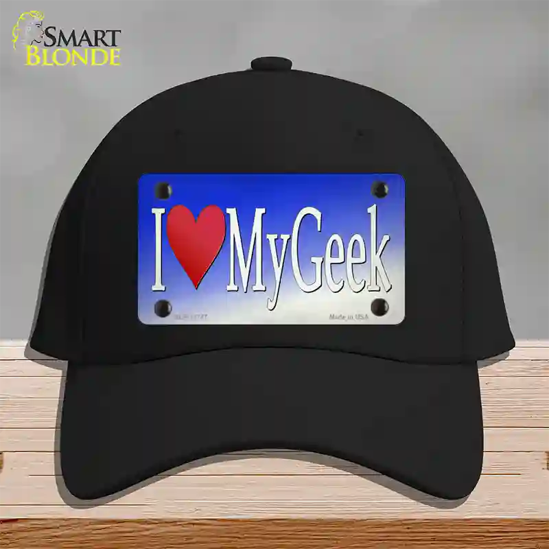 I Love My Geek Novelty License Plate Hat Tag Cotton / Black