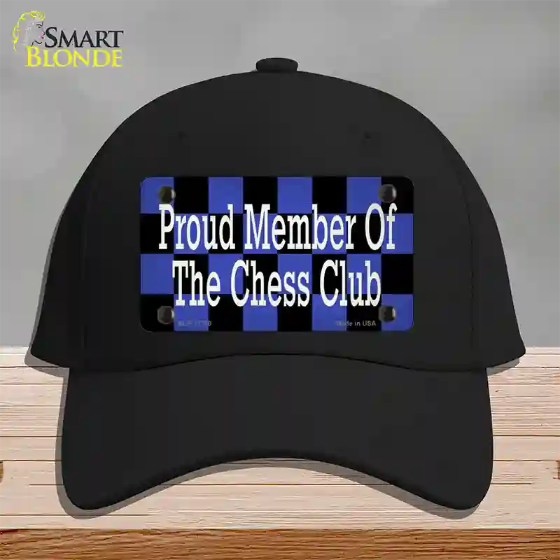 Chess Club Member Novelty License Plate Hat Tag Cotton / Black