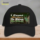 I Count Antlers To Sleep Novelty License Plate Hat Tag Cotton / Black