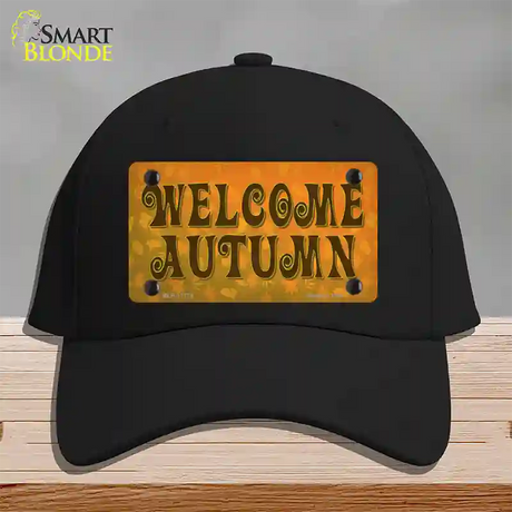 Welcome Autumn Novelty License Plate Hat Tag Cotton / Black