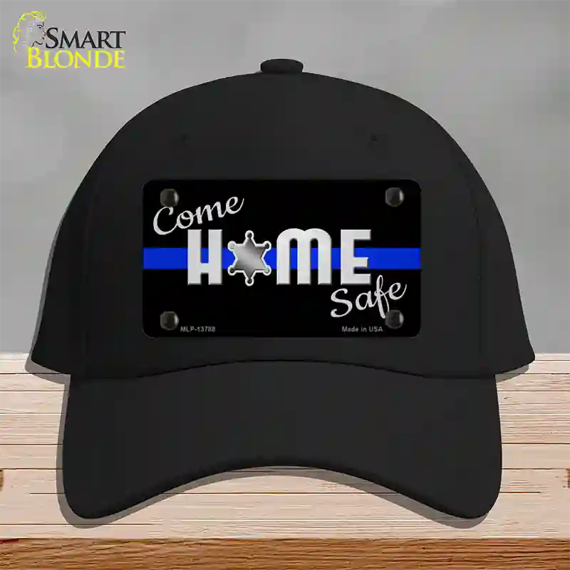 Come Home Safe Novelty License Plate Hat Tag Cotton / Black