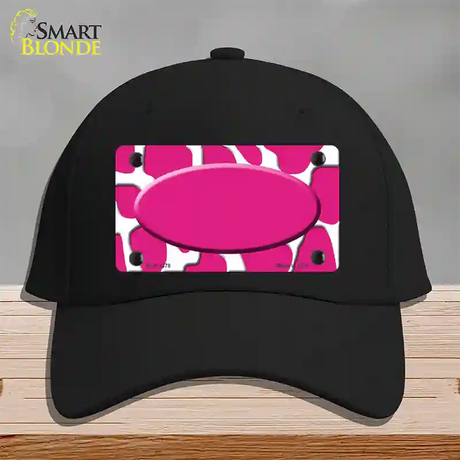 Pink White Giraffe Center Oval Novelty License Plate Hat Cotton / Black