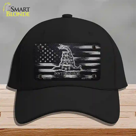 Dont Tread On Me Distressed Flag Novelty License Plate Hat Cotton / Black