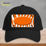 Orange White Zebra Center Oval Novelty License Plate Hat Cotton / Black