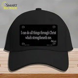 Phil 4 13 Bible Verse Novelty License Plate Hat Tag Cotton / Black