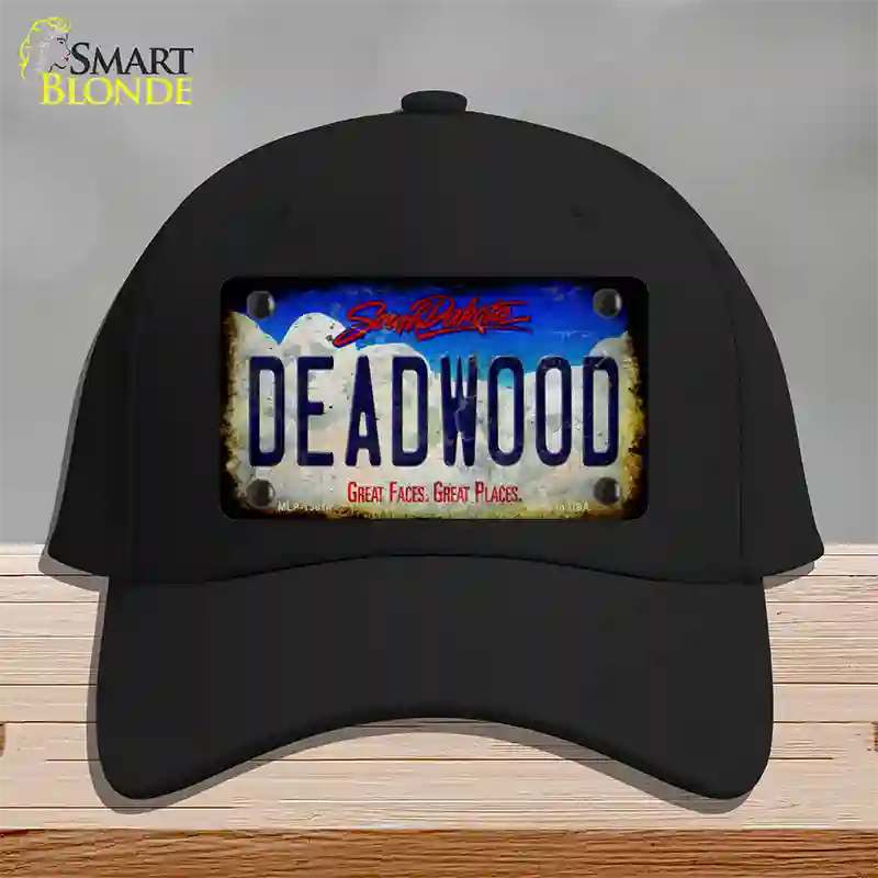 Deadwood South Dakota Rusty Novelty License Plate Hat Tag Cotton / Black