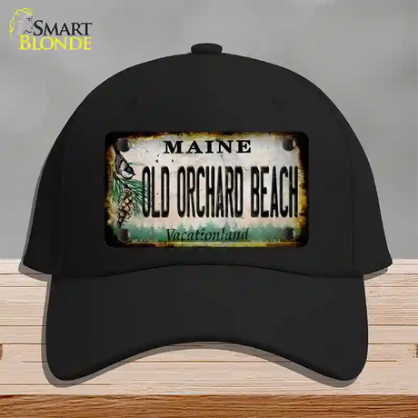 Old Orchard Beach Maine Rusty Novelty License Plate Hat Tag Cotton / Black