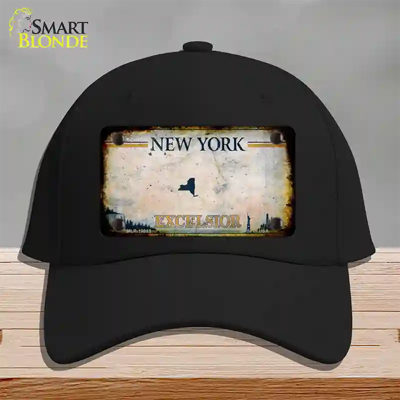 New York Excelsior Rusty Novelty License Plate Hat Cotton / Black