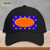 Orange Royal Blue Polka Dot Orange Center Oval Novelty License Plate Hat Cotton / Black