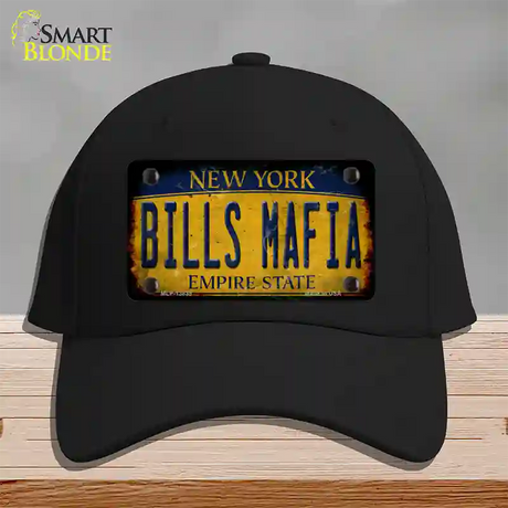 Bills Mafia New York Yellow Rusty Novelty License Plate Hat Tag Cotton / Black