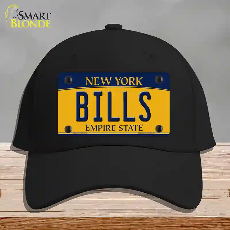 Bills NY Yellow Novelty License Plate Hat Tag Cotton / Black