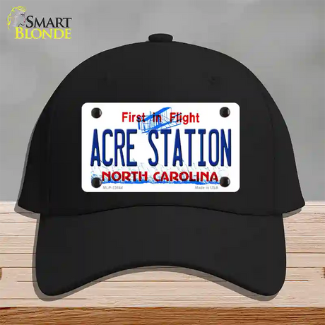 Acre Station North Carolina Novelty License Plate Hat Tag Cotton / Black