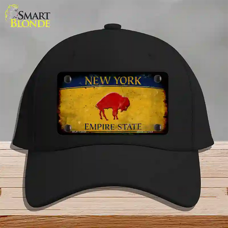 Red Buffalo NY Yellow Rusty Novelty License Plate Hat Tag Cotton / Black