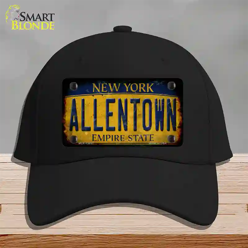 Allentown NY Yellow Rusty Novelty License Plate Hat Tag Cotton / Black