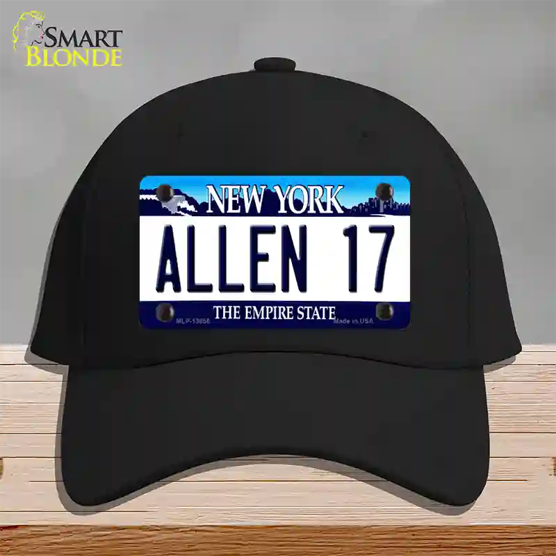 Allen 17 NY Blue Novelty License Plate Hat Tag Cotton / Black