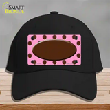 Brown Pink Polka Dot Brown Center Oval Novelty License Plate Hat Cotton / Black