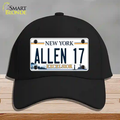 Allen 17 NY Excelsior Novelty License Plate Hat Tag Cotton / Black