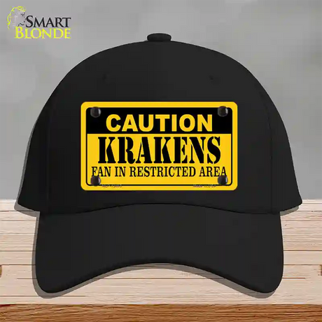 Caution Krakens Novelty License Plate Hat Tag Cotton / Black