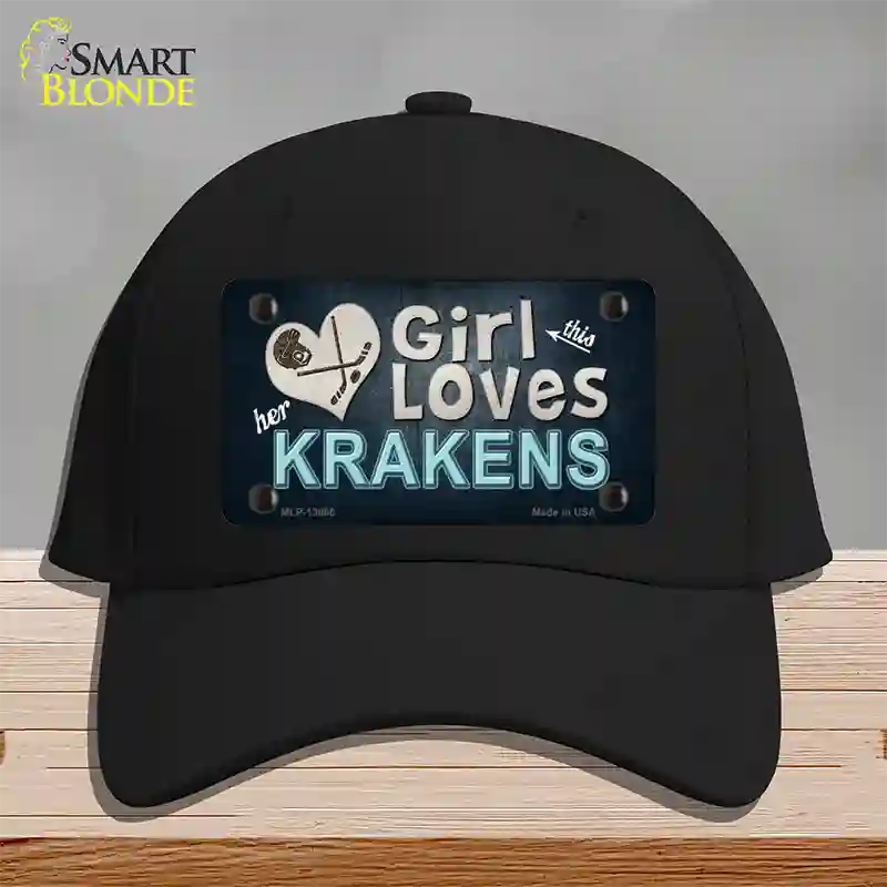 This Girl Loves Krakens Novelty License Plate Hat Tag Cotton / Black