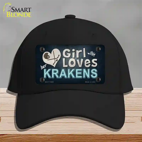 This Girl Loves Krakens Novelty License Plate Hat Tag Cotton / Black