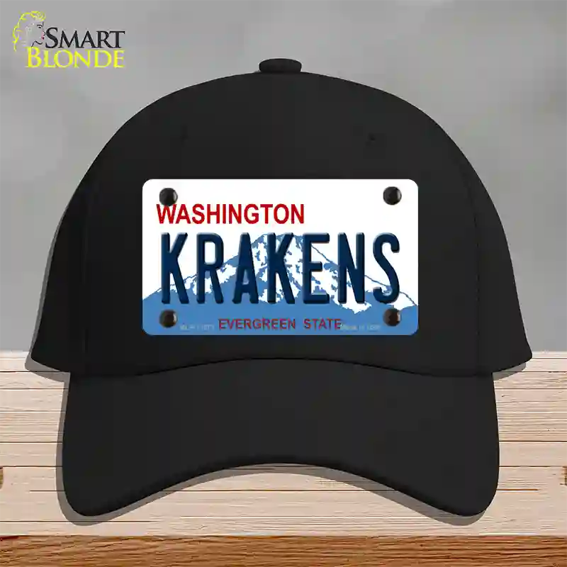 Krakens Washington Novelty License Plate Hat Tag Cotton / Black