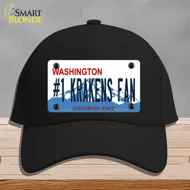 Number 1 Krakens Fan Washington Novelty License Plate Hat Tag Cotton / Black