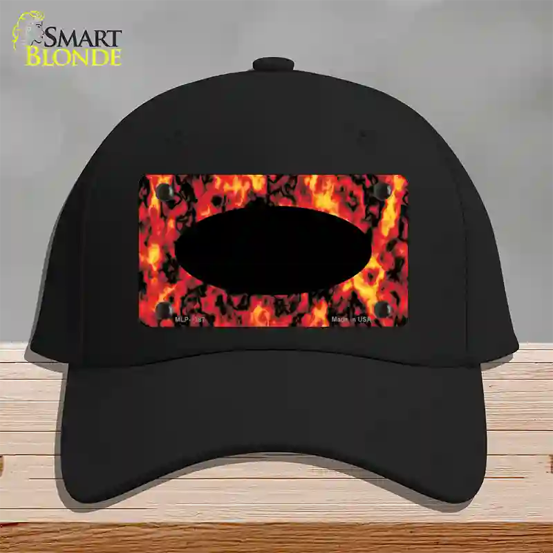 Fire Explosion With Black Center Oval Novelty License Plate Hat Cotton / Black