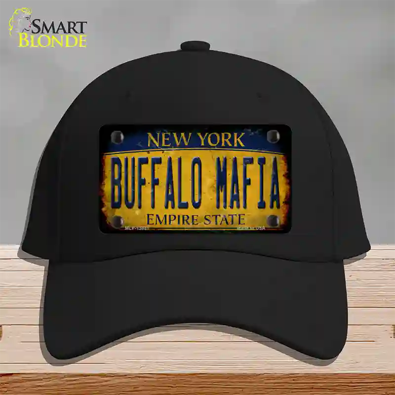 Buffalo Mafia NY Rusted Yellow Novelty License Plate Hat Tag Cotton / Black