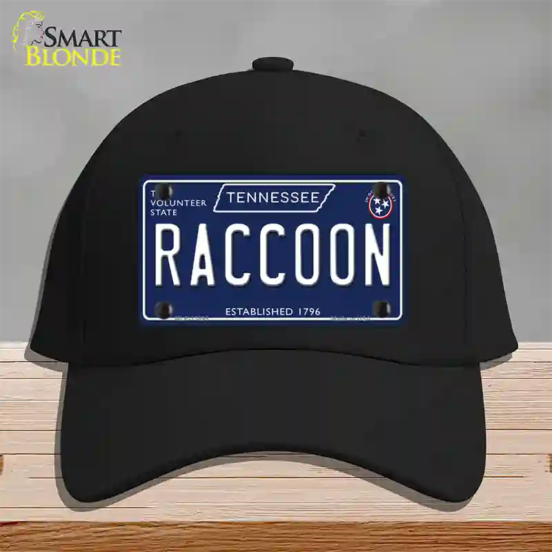 Raccoon Tennessee Blue Novelty License Plate Hat Tag Cotton / Black