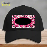 Pink Camo With Black Center Oval Novelty License Plate Hat Cotton / Black