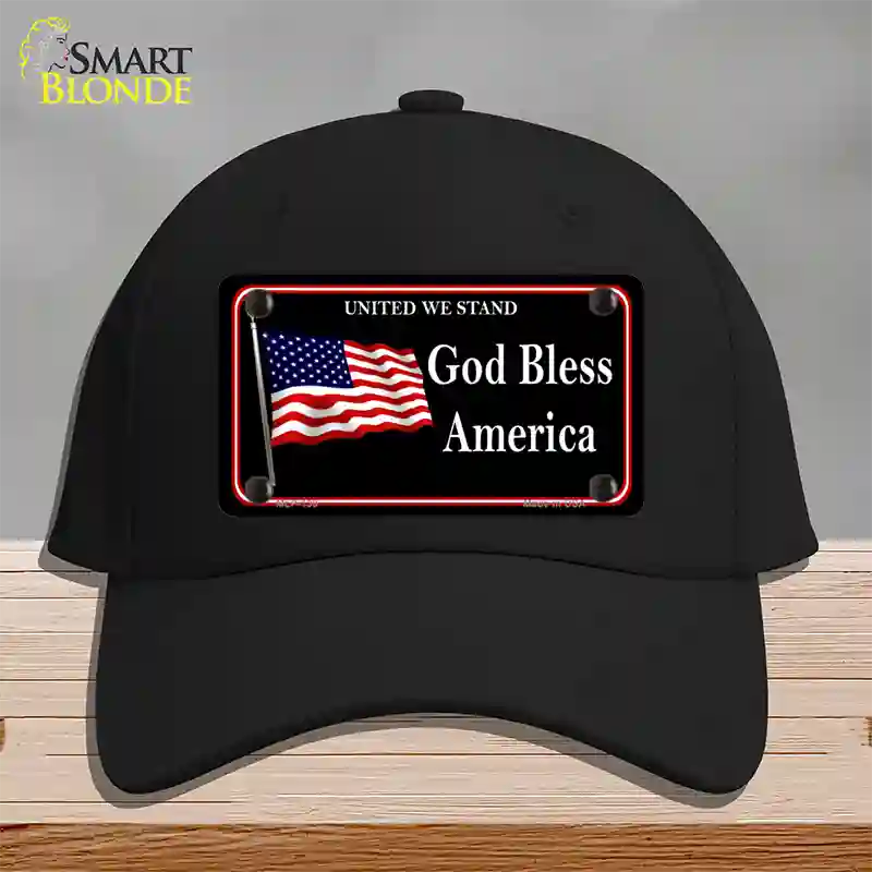 God Bless America Novelty License Plate Hat Cotton / Black