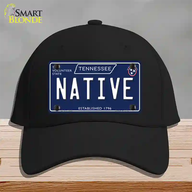 Native Tennessee Blue Novelty License Plate Hat Tag Cotton / Black