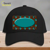 Teal Brown Polka Dot Center Oval Novelty License Plate Hat Cotton / Black