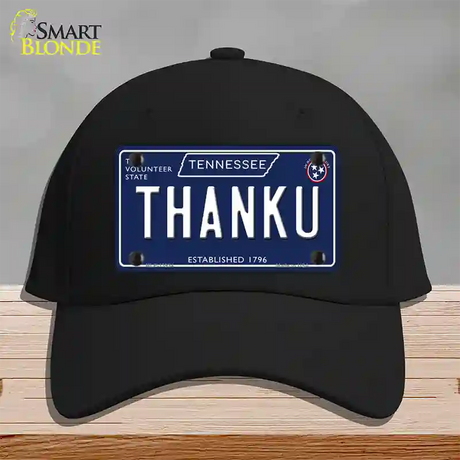 Thank U Tennessee Blue Novelty License Plate Hat Tag Cotton / Black