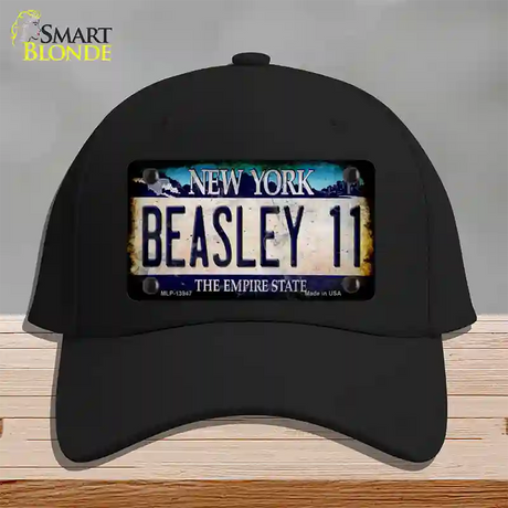 Beasley 11 New York Blue Novelty License Plate Hat Tag Cotton / Black