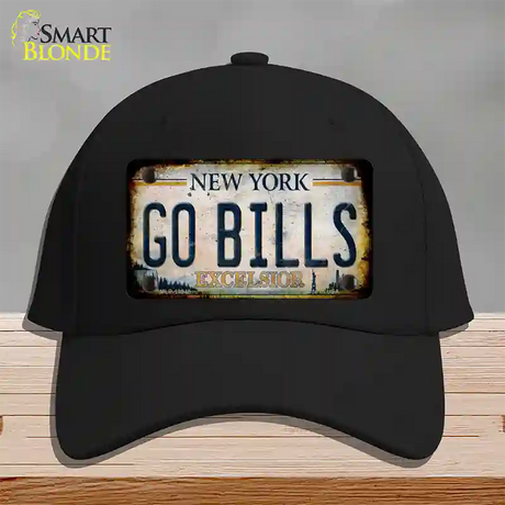 Go Bills New York White Novelty License Plate Hat Tag Cotton / Black