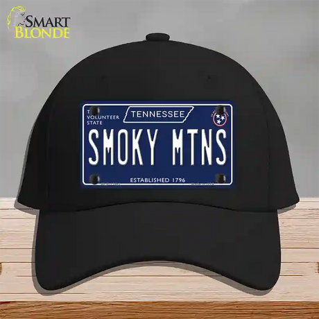 Smoky Mtns Tennessee Blue Novelty License Plate Hat Tag Cotton / Black