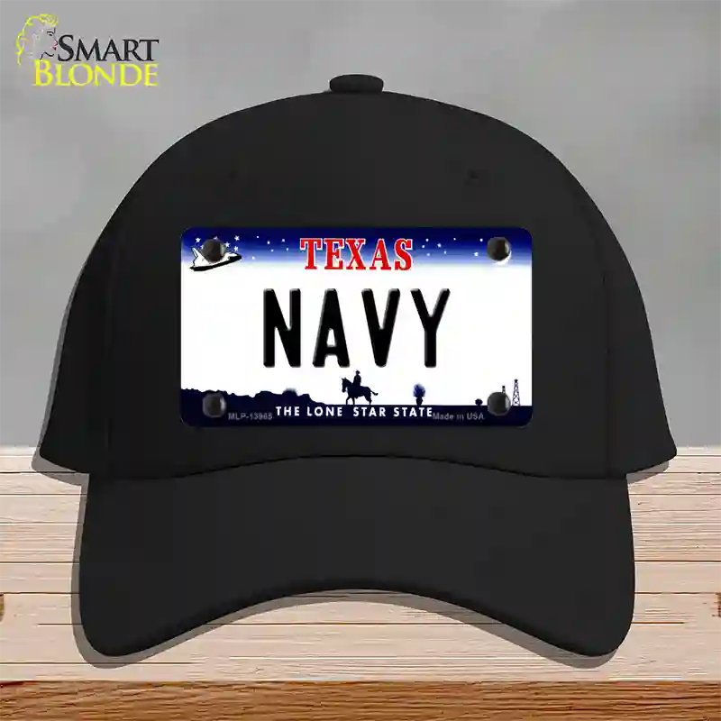 Texas Navy Novelty License Plate Hat Tag Cotton / Black