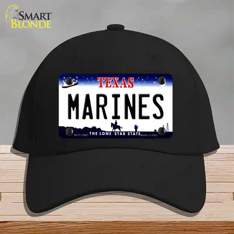 Texas Marines Novelty License Plate Hat Tag Cotton / Black