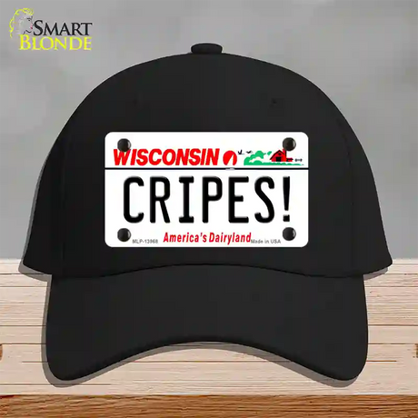 Cripes Wisconsin Novelty License Plate Hat Tag Cotton / Black