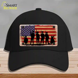 Military Soldiers American Flag Novelty License Plate Hat Tag Cotton / Black