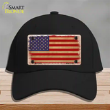 Grunge American Flag Novelty License Plate Hat Tag Cotton / Black