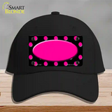 Pink Black Polka Dot Pink Center Oval Black Novelty License Plate Hat Cotton / Black