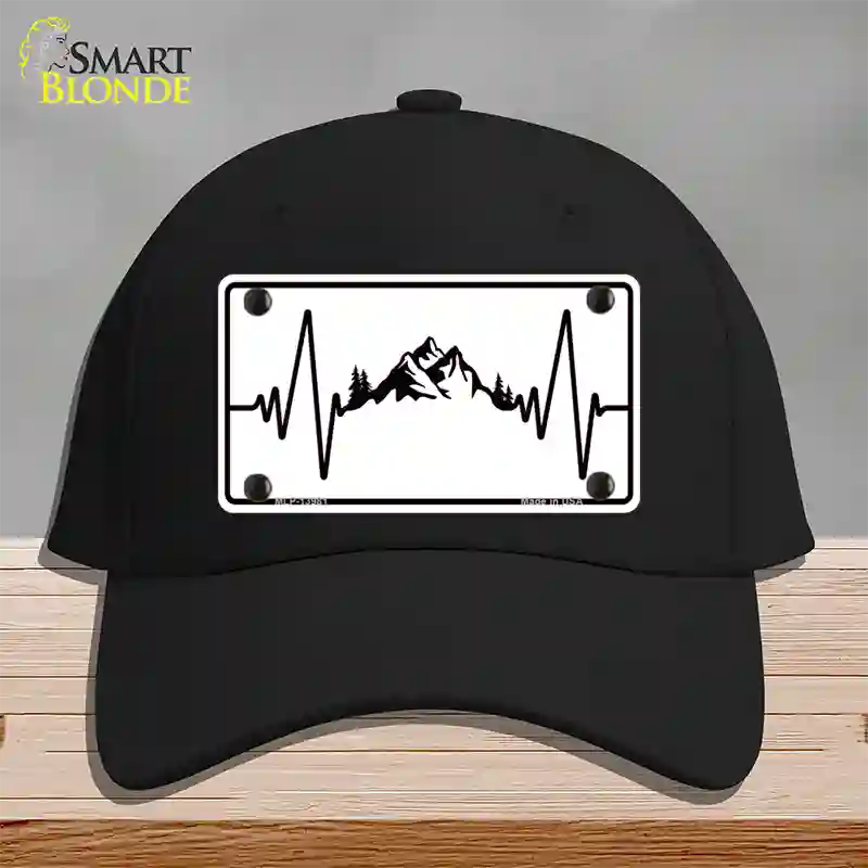 Mountains Heart Beat Novelty License Plate Hat Tag Cotton / Black