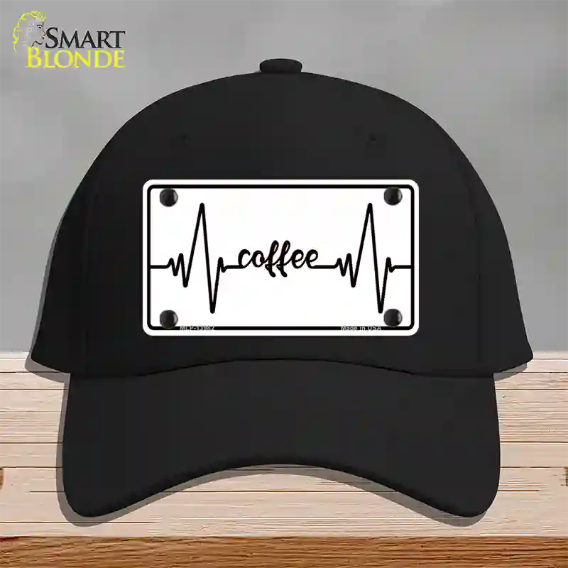 Coffee Heart Beat Novelty License Plate Hat Tag Cotton / Black